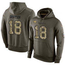 NFL Nike New Orleans Saints #18 Garrett Grayson Green Salute To Service Men's Pullover Hoodie