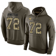 NFL Nike New Orleans Saints #72 Terron Armstead Green Salute To Service Men's Pullover Hoodie