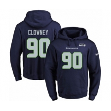 Football Men's Seattle Seahawks #90 Jadeveon Clowney Navy Blue Name & Number Pullover Hoodie