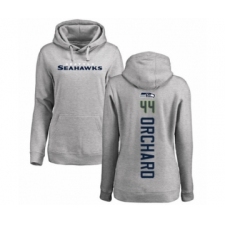 Football Women's Seattle Seahawks #44 Nate Orchard Ash Backer Pullover Hoodie