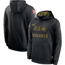 Men's NFL Seattle Seahawks 2020 Salute To Service Black Pullover Hoodie