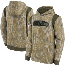 Men's Seattle Seahawks Nike Camo 2021 Salute To Service Therma Performance Pullover Hoodie