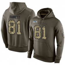 NFL Nike Seattle Seahawks #81 Nick Vannett Green Salute To Service Men's Pullover Hoodie