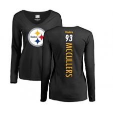 Football Women's Pittsburgh Steelers #93 Dan McCullers Black Backer Slim Fit Long Sleeve T-Shirt