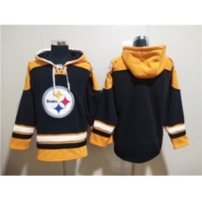 Men's Pittsburgh Steelers Bank Black Ageless Must-Have Lace-Up Pullover Hoodie
