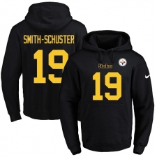 NFL Men's Nike Pittsburgh Steelers #19 JuJu Smith-Schuster Black(Gold No.) Name & Number Pullover Hoodie