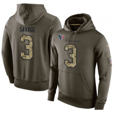 NFL Nike Houston Texans #3 Tom Savage Green Salute To Service Men's Pullover Hoodie