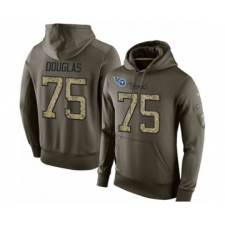 Football Men's Tennessee Titans #75 Jamil Douglas Green Salute To Service Pullover Hoodie