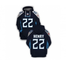 Men's Tennessee Titans #22 Derrick Henry 2021 Navy Pullover Football Hoodie
