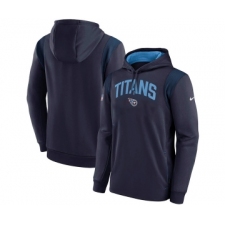 Mens Tennessee Titans Navy Sideline Stack Performance Pullover Hoodie