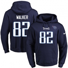 NFL Men's Nike Tennessee Titans #82 Delanie Walker Navy Blue Name & Number Pullover Hoodie