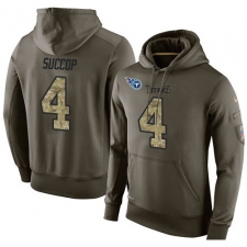NFL Nike Tennessee Titans #4 Ryan Succop Green Salute To Service Men's Pullover Hoodie
