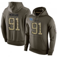 NFL Nike Tennessee Titans #91 Derrick Morgan Green Salute To Service Men's Pullover Hoodie