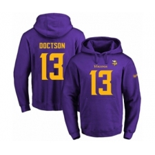 Football Men's Minnesota Vikings #13 Josh Doctson Purple(Gold No.) Name & Number Pullover Hoodie