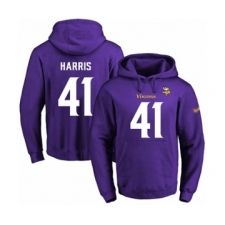 Football Men's Minnesota Vikings #41 Anthony Harris Purple Name & Number Pullover Hoodie