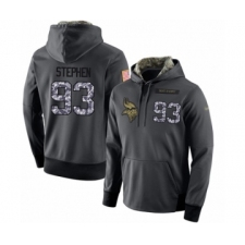 Football Men's Minnesota Vikings #93 Shamar Stephen Stitched Black Anthracite Salute to Service Player Performance Hoodie