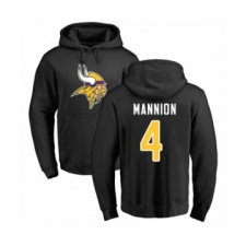 Football Minnesota Vikings #4 Sean Mannion Black Name & Number Logo Pullover Hoodie