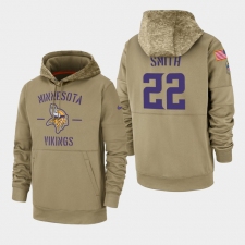 Men's Minnesota Vikings #22 Harrison Smith 2019 Salute to Service Sideline Therma Pullover Hoodie - Tan