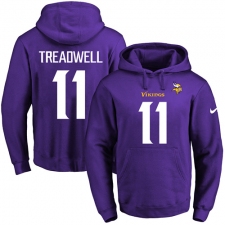 NFL Men's Nike Minnesota Vikings #11 Laquon Treadwell Purple Name & Number Pullover Hoodie