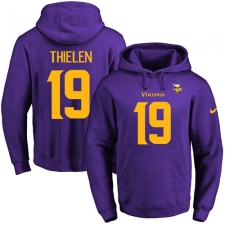 NFL Men's Nike Minnesota Vikings #19 Adam Thielen Purple(Gold No.) Name & Number Pullover Hoodie