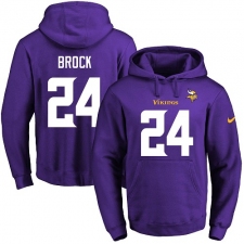 NFL Men's Nike Minnesota Vikings #24 Tramaine Brock Purple Name & Number Pullover Hoodie