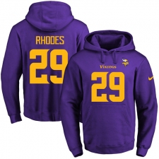 NFL Men's Nike Minnesota Vikings #29 Xavier Rhodes Purple(Gold No.) Name & Number Pullover Hoodie
