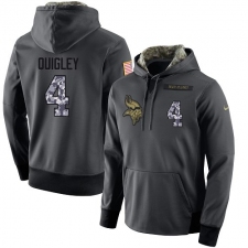 NFL Men's Nike Minnesota Vikings #4 Ryan Quigley Stitched Black Anthracite Salute to Service Player Performance Hoodie