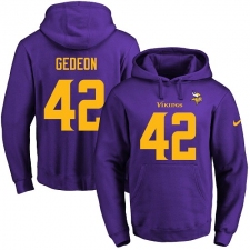 NFL Men's Nike Minnesota Vikings #42 Ben Gedeon Purple(Gold No.) Name & Number Pullover Hoodie