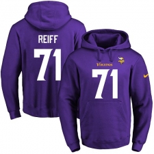 NFL Men's Nike Minnesota Vikings #71 Riley Reiff Purple Name & Number Pullover Hoodie