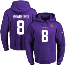 NFL Men's Nike Minnesota Vikings #8 Sam Bradford Purple Name & Number Pullover Hoodie