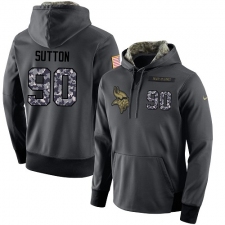 NFL Men's Nike Minnesota Vikings #90 Will Sutton Stitched Black Anthracite Salute to Service Player Performance Hoodie