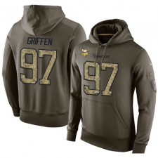 NFL Nike Minnesota Vikings #97 Everson Griffen Green Salute To Service Men's Pullover Hoodie