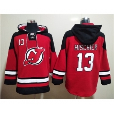 Men's New Jersey Devils #13 Nico Hischier Red Ageless Must-Have Lace-Up Pullover Hoodie