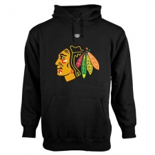 NHL Men's Chicago Blackhawks Old Time Hockey Big Logo with Crest Pullover Hoodie 