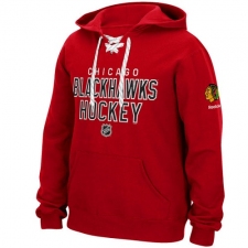 NHL Men's Chicago Blackhawks Reebok Stitch Em Up Lace Hoodie - Red