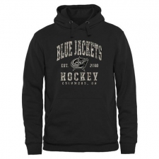 NHL Men's Columbus Blue Jackets Black Camo Stack Pullover Hoodie