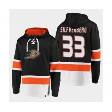 Men's Anaheim Ducks #33 Jakob Silfverberg Black Ageless Must-Have Lace-Up Pullover Hoodie