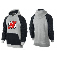 NHL Men's New Jersey Devils Big & Tall Logo Hoodie - Grey/Black