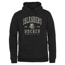 NHL Men's New York Islanders Black Camo Stack Pullover Hoodie