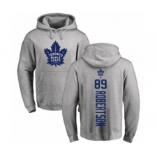 Hockey Toronto Maple Leafs #89 Nicholas Robertson Ash Backer Pullover Hoodie