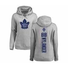 Hockey Women's Toronto Maple Leafs #88 William Nylander Ash Backer Pullover Hoodie