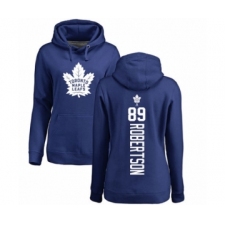 Hockey Women's Toronto Maple Leafs #89 Nicholas Robertson Royal Blue Backer Pullover Hoodie
