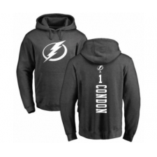 Hockey Tampa Bay Lightning #1 Mike Condon Charcoal One Color Backer Pullover Hoodie