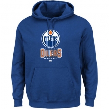 NHL Men's Edmonton Oilers Majestic Critical Victory VIII Fleece Hoodie - Blue