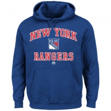 NHL Men's New York Rangers Majestic Heart & Soul Hoodie - Royal Blue