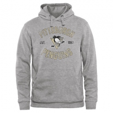 NHL Men's Pittsburgh Penguins Heritage Pullover Hoodie - Ash
