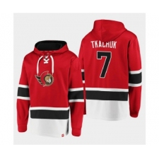 Men's Ottawa Senators #7 Brady Tkachuk Red Ageless Must-Have Lace-Up Pullover Hoodie