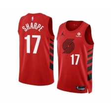 Men's Portland Trail Blazers #17 Shaedon Sharpe 2022-23 Red Statement Edition Swingman Stitched Basketball Jersey