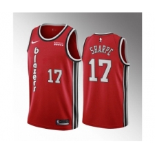 Men's Portland Trail Blazers #17 Shaedon Sharpe Red Classic Edition Stitched Basketball Jersey
