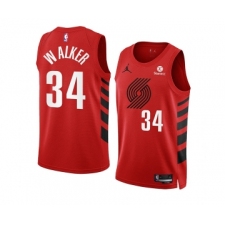 Men's Portland Trail Blazers #34 Jabari Walker 2022-23 Red Statement Edition Swingman Stitched Basketball Jersey